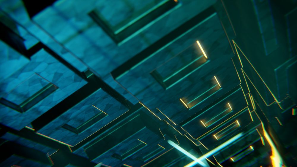 Futuristic digital experiment with neon lights