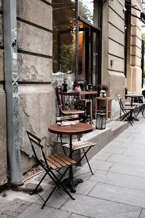 人行道, 咖啡店, 垂直拍摄 的 免费素材图片