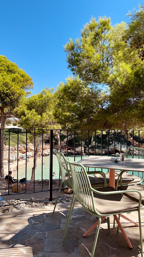 Garden Table and Chairs by a Beach