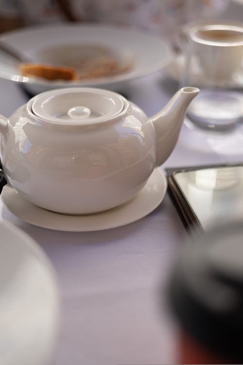 Porcelain Teapot on a Table