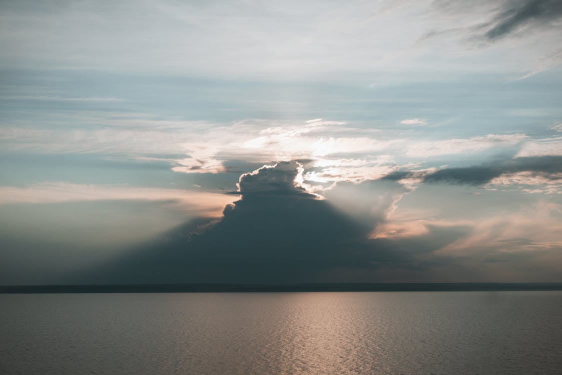 Seascape under a Dramatic Sky