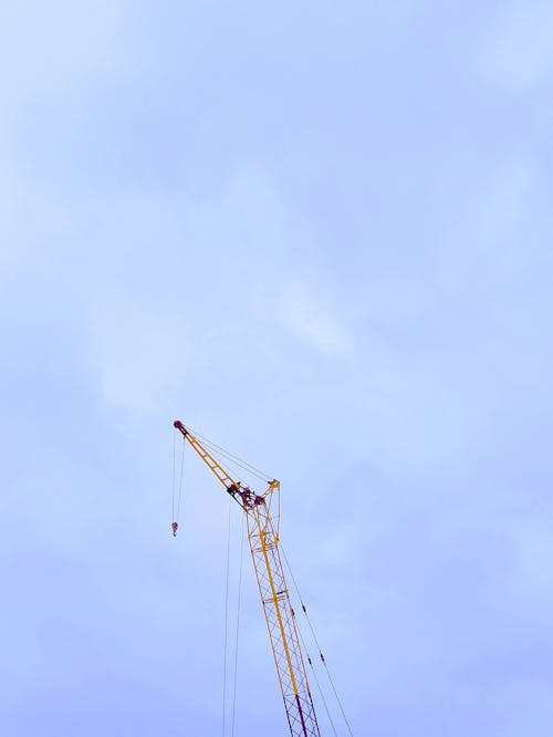 Construction Crane against Blue Sky