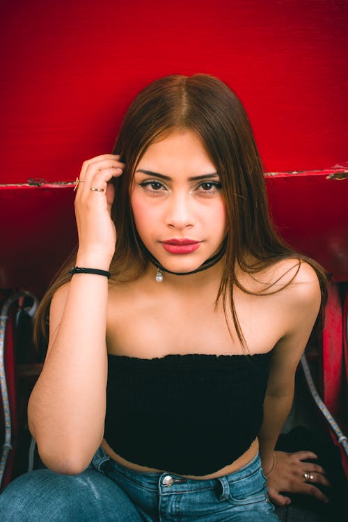 Woman with Brown Hair Sitting