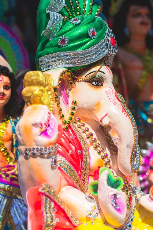 Free A Colorful Statue of Lord Ganesh  Stock Photo