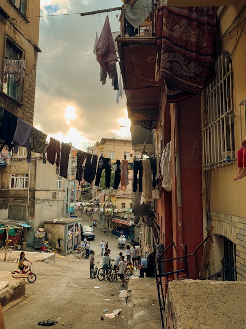 Laundry Air Drying in City