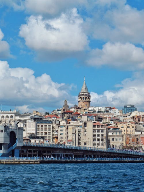 Galata Tower over Sea Coast in Istanbul