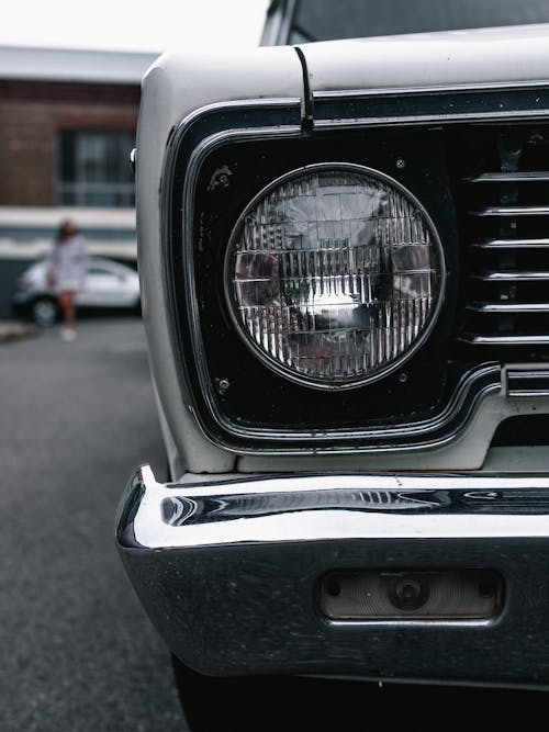 Close-Up Photo of Headlight