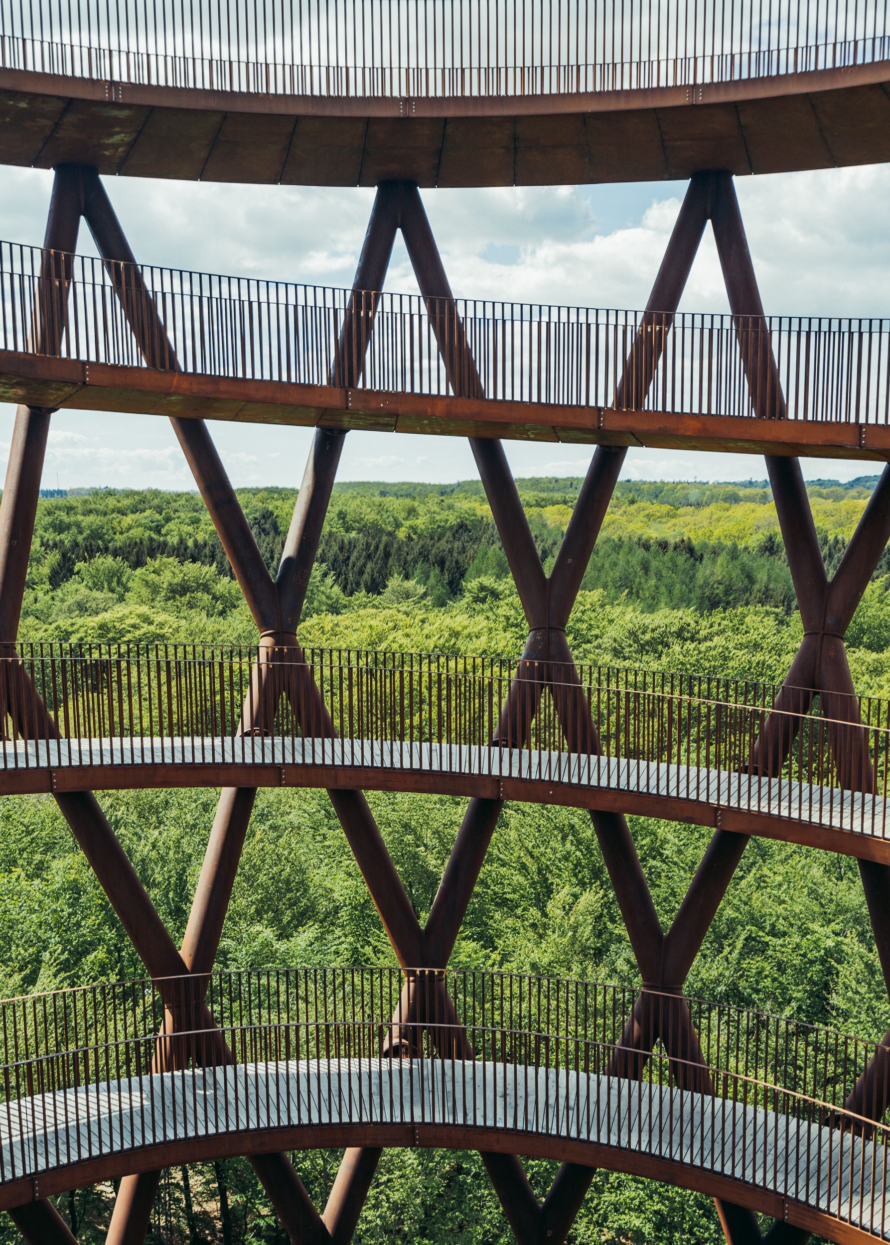 Net Shape Construction against Green Landscape · Free Stock Photo