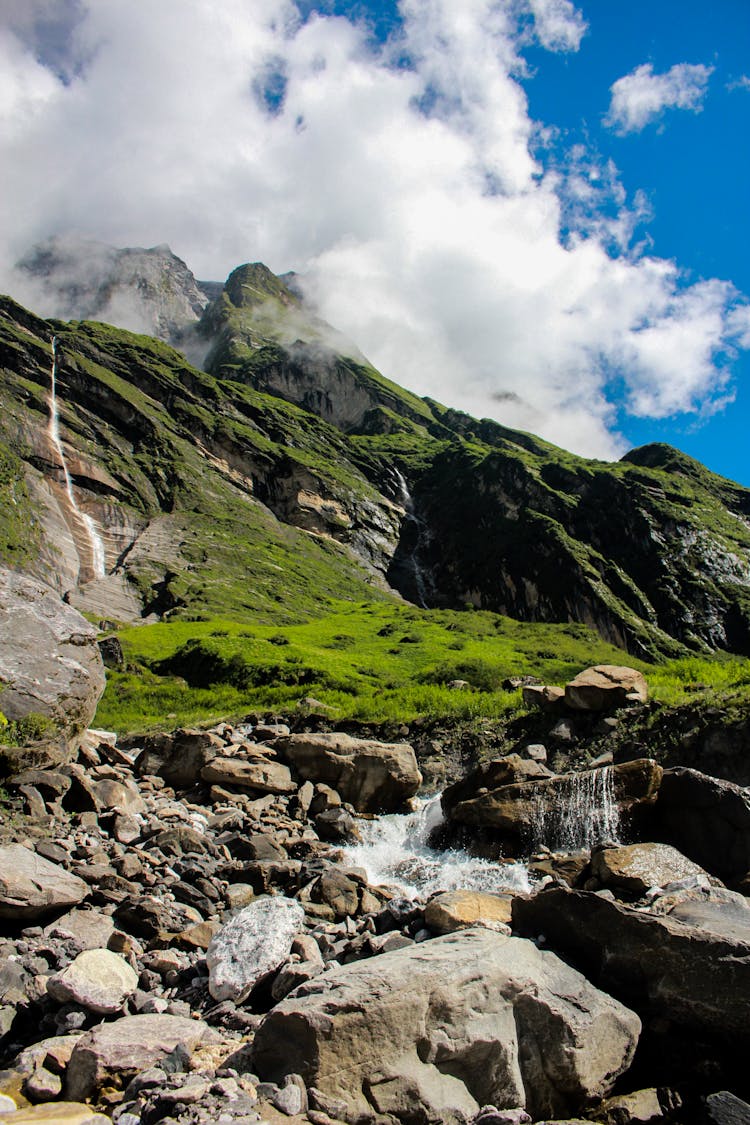 Rocks And Stream In Mountains