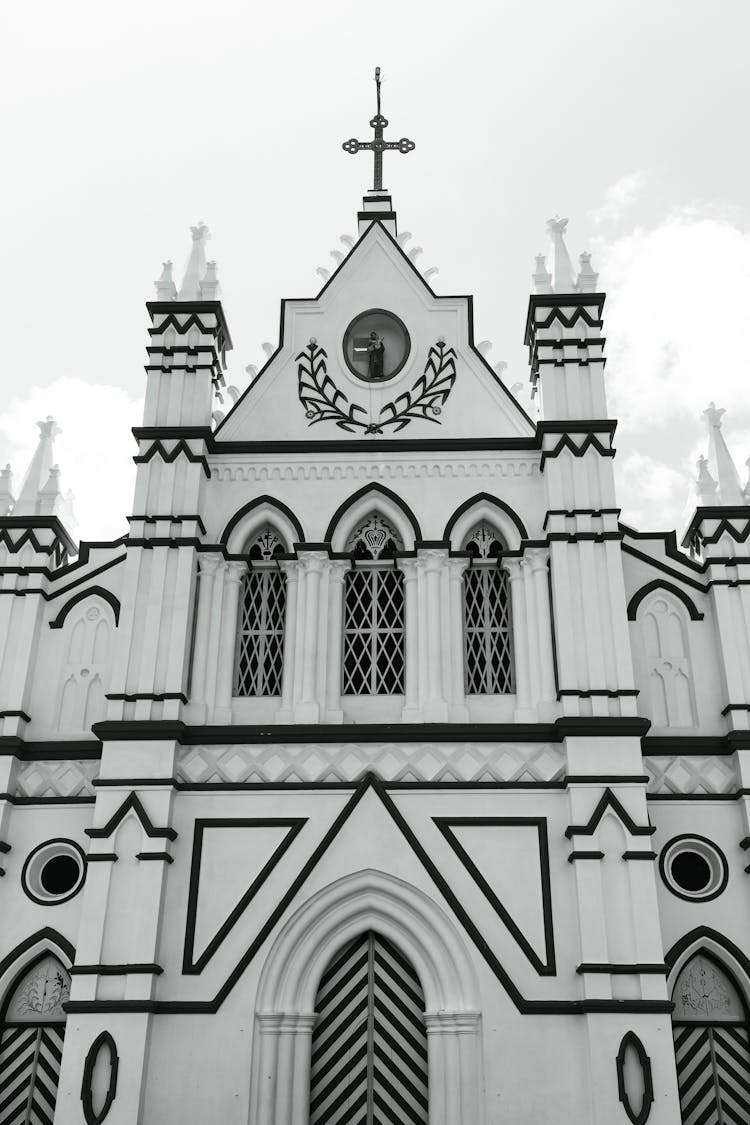 Facade Of The Basilica Of St. Mary, Champakulam, India