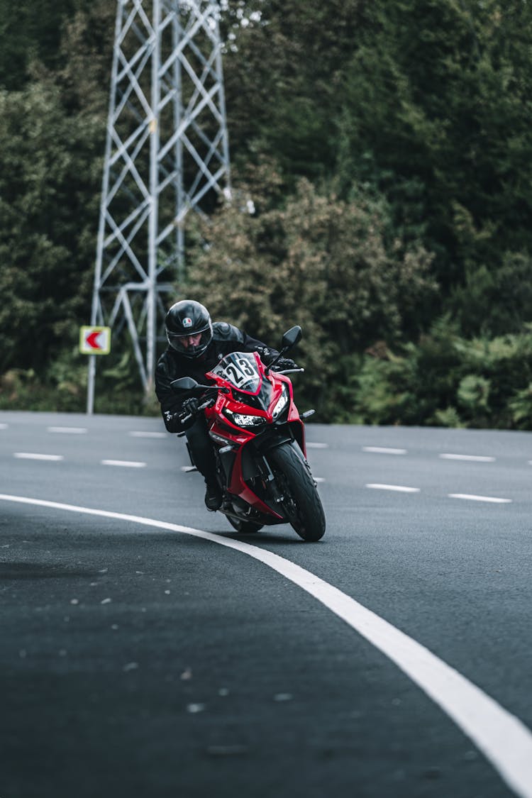 Riding Motorcycle On Road