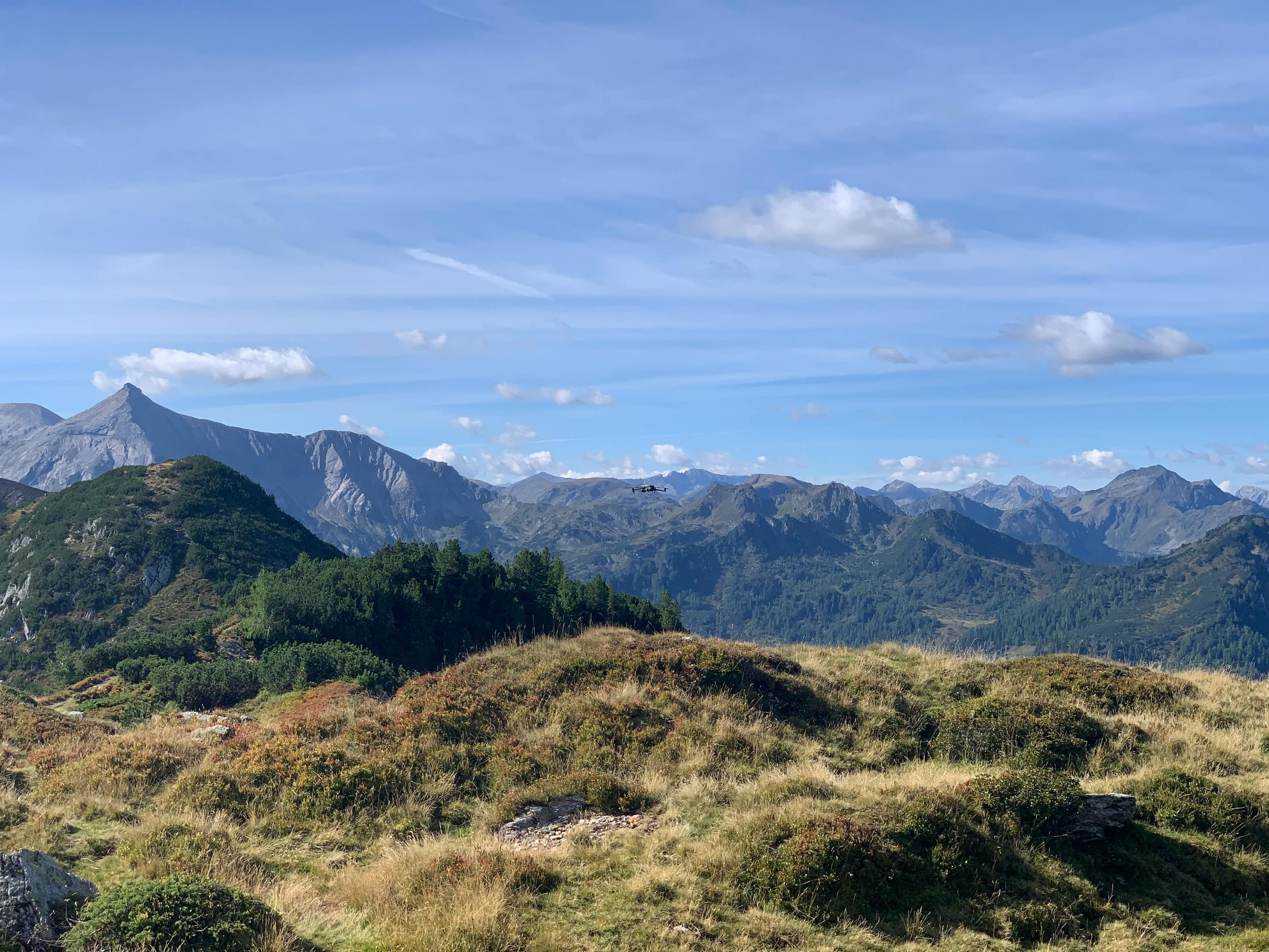 Panorama of a Scenic Mountain Landscape Free Stock Photo