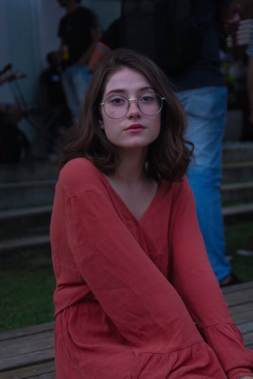 Free Photo of Girl Wearing Eyeglasses Stock Photo