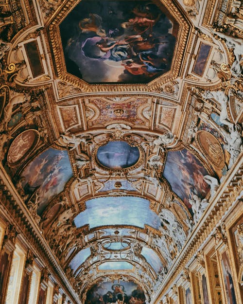 Paintings on Golden Ceiling in Louvre