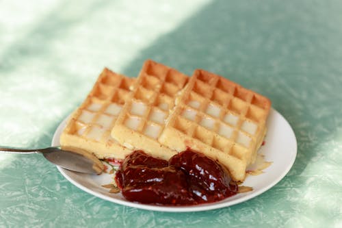 Ảnh lưu trữ miễn phí về bánh kem sữa waffle, cái thìa, chụp ảnh thực phẩm