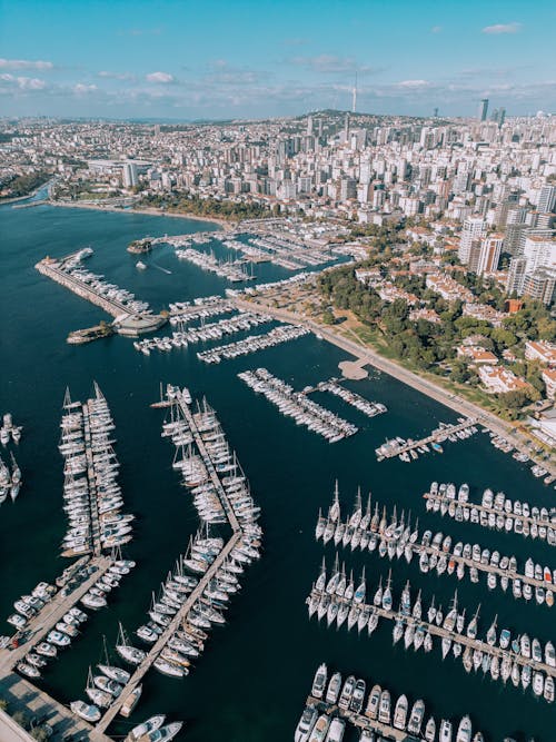 Δωρεάν στοκ φωτογραφιών με αεροφωτογράφιση, αστικός, βάρκες