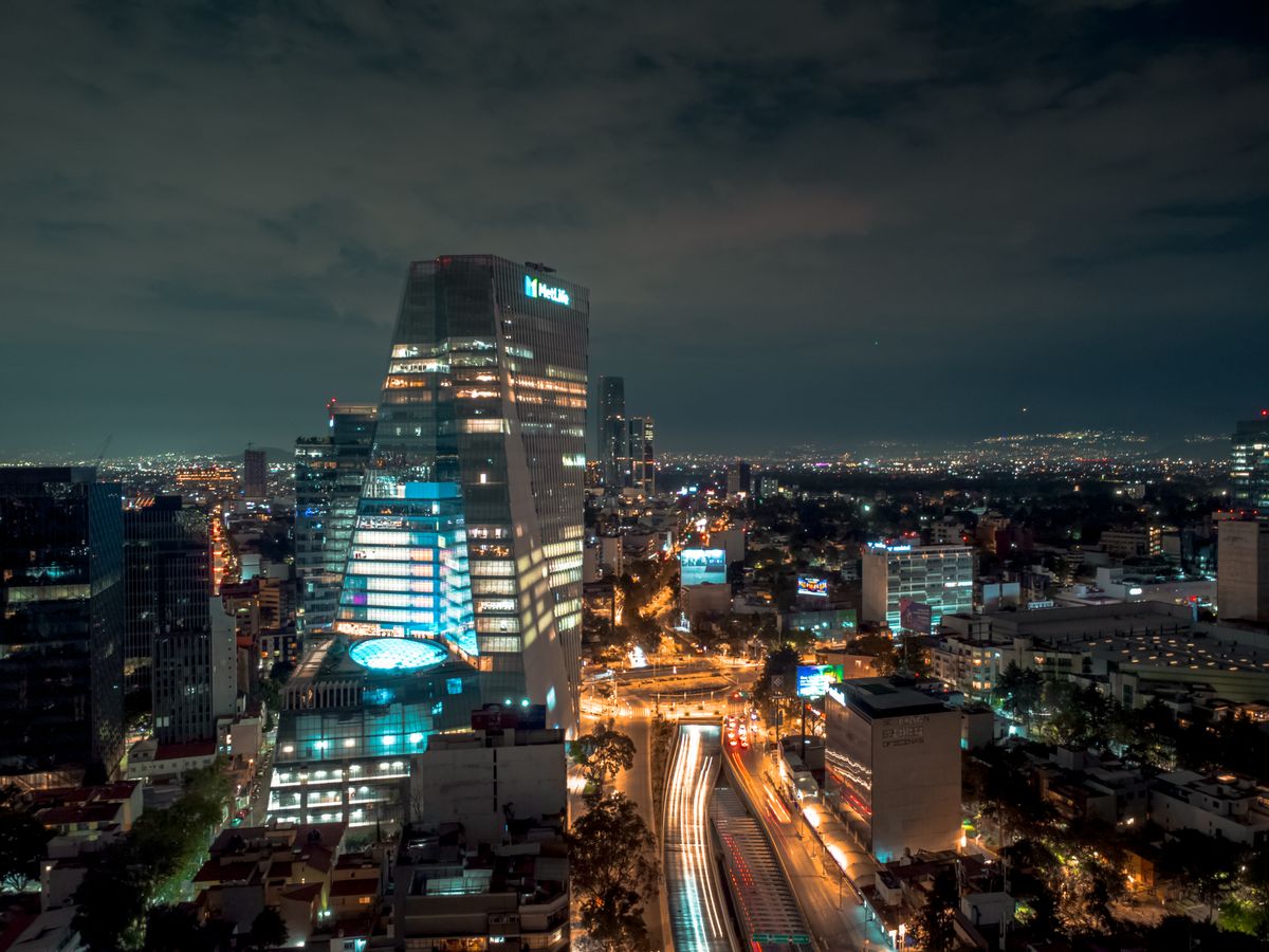 Mexico City skyline at night