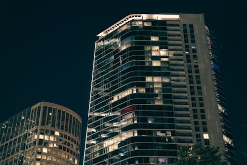 Offices at Night in City