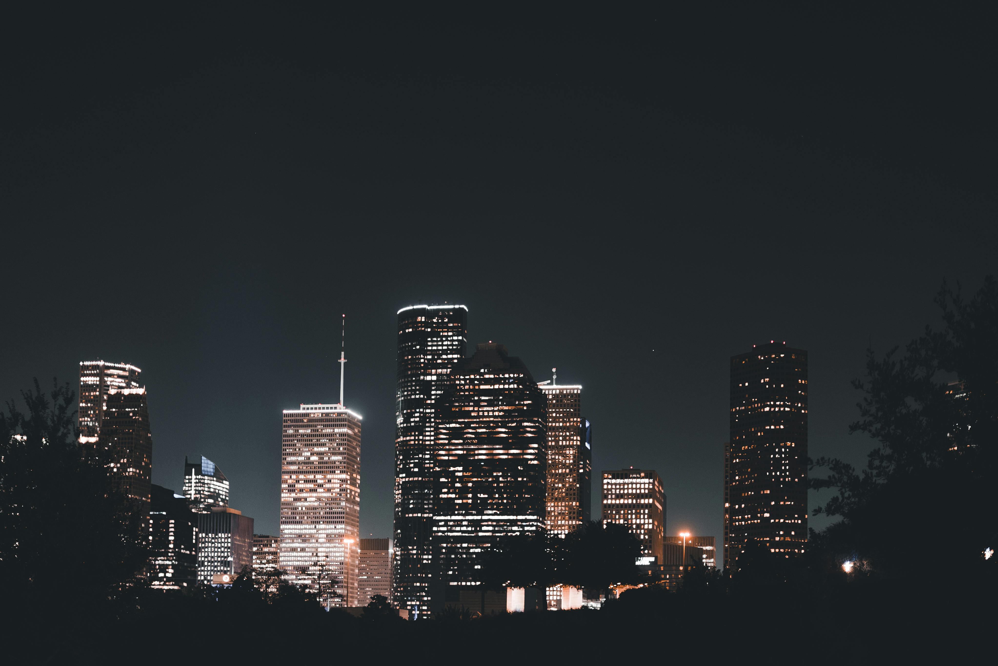 Illuminated Buildings during Night Time · Free Stock Photo