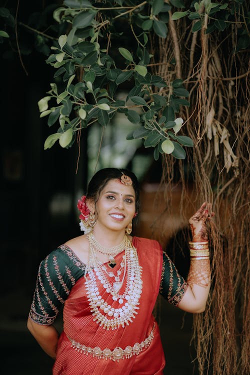 Smiling Woman in Traditional Clothing