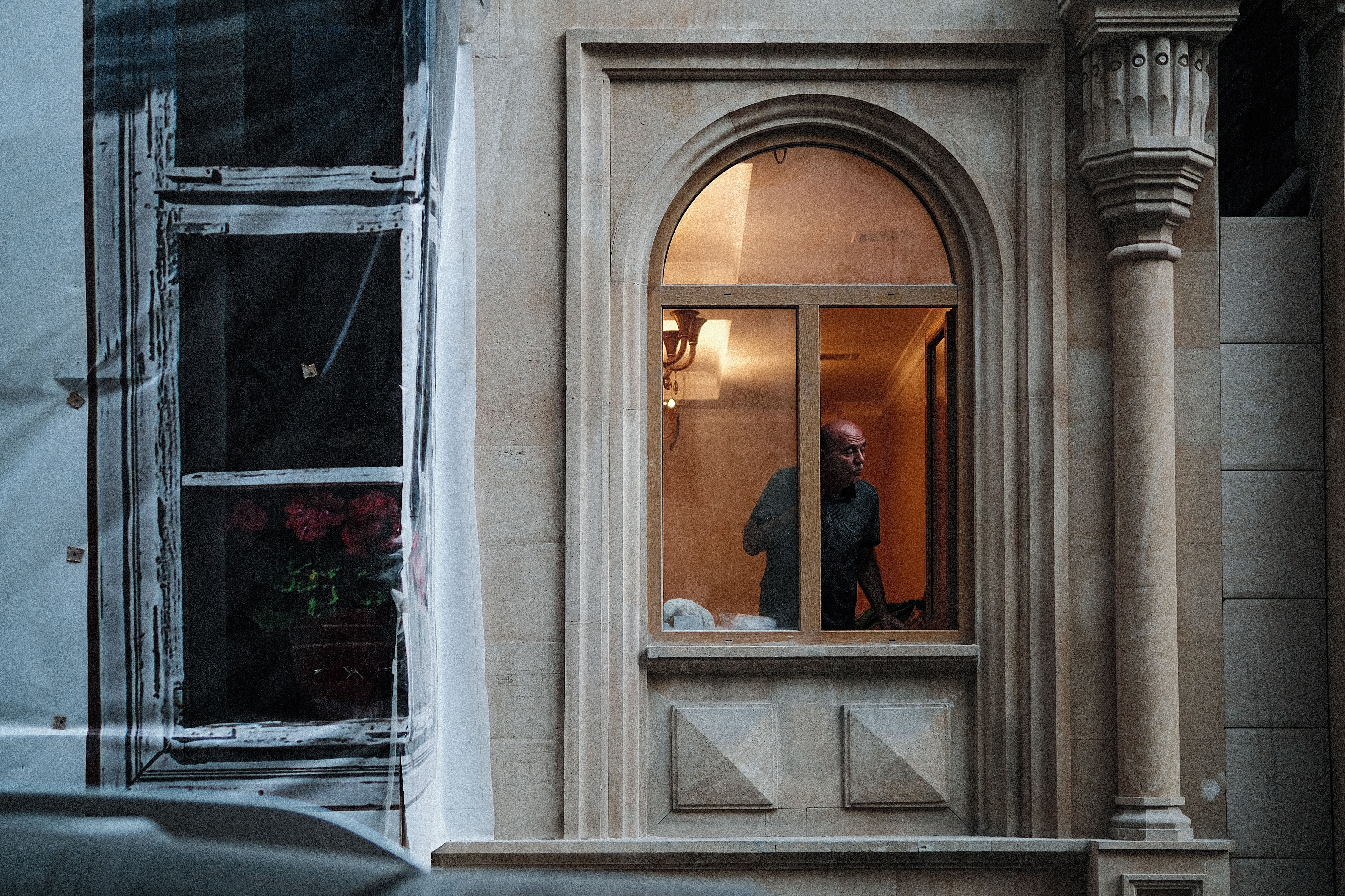 Man Peeking through Windows · Free Stock Photo