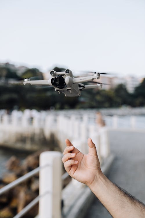 Close-up of a Man Flying a Drone