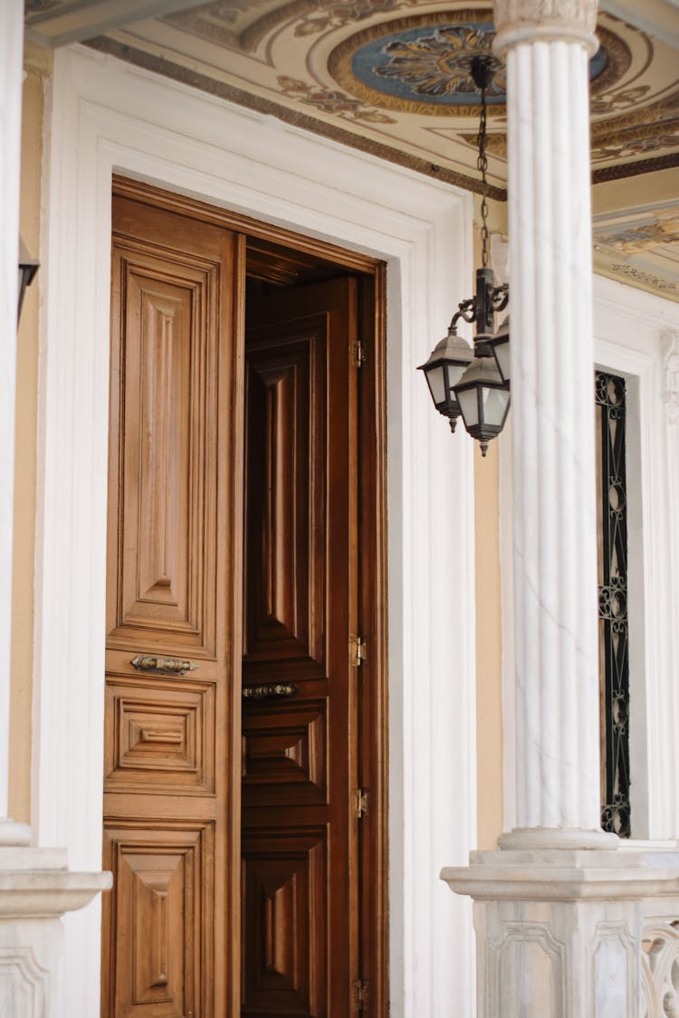 Open Door Behind Column