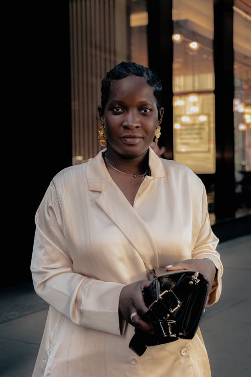 Portrait of Elegant Woman with Purse