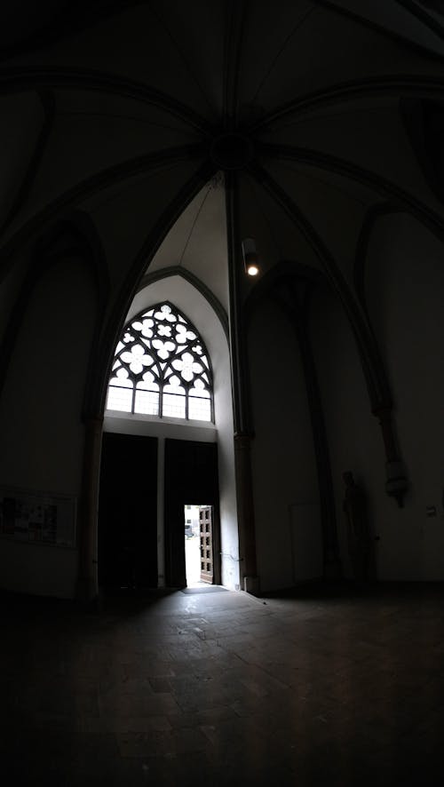 Open Door of a Dark Gothic Church 