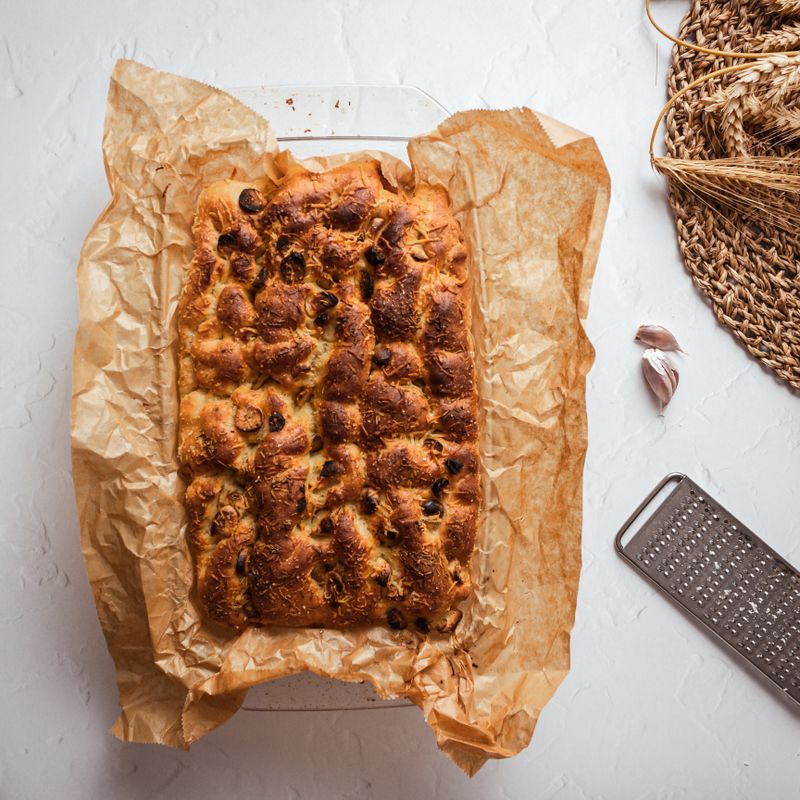 Sourdough Roasted Garlic and White Bean Focaccia