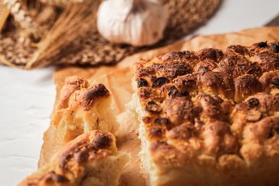 Dimpled focaccia loaf, photo by Lucie Liz on Pexels