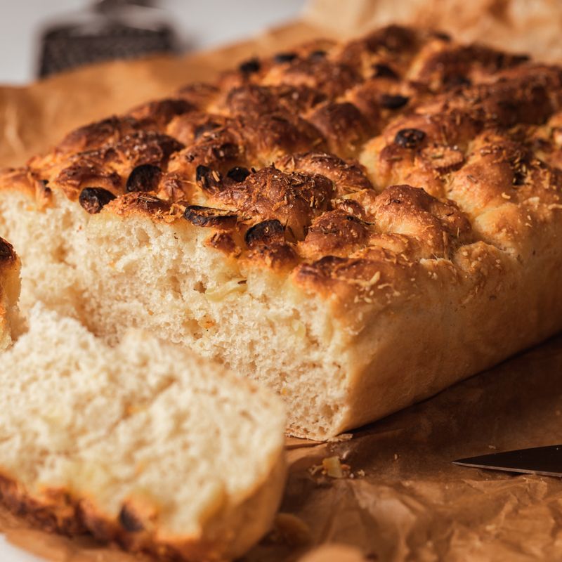 Italian Focaccia al Rosmarino with Sea Salt and Olive Oil