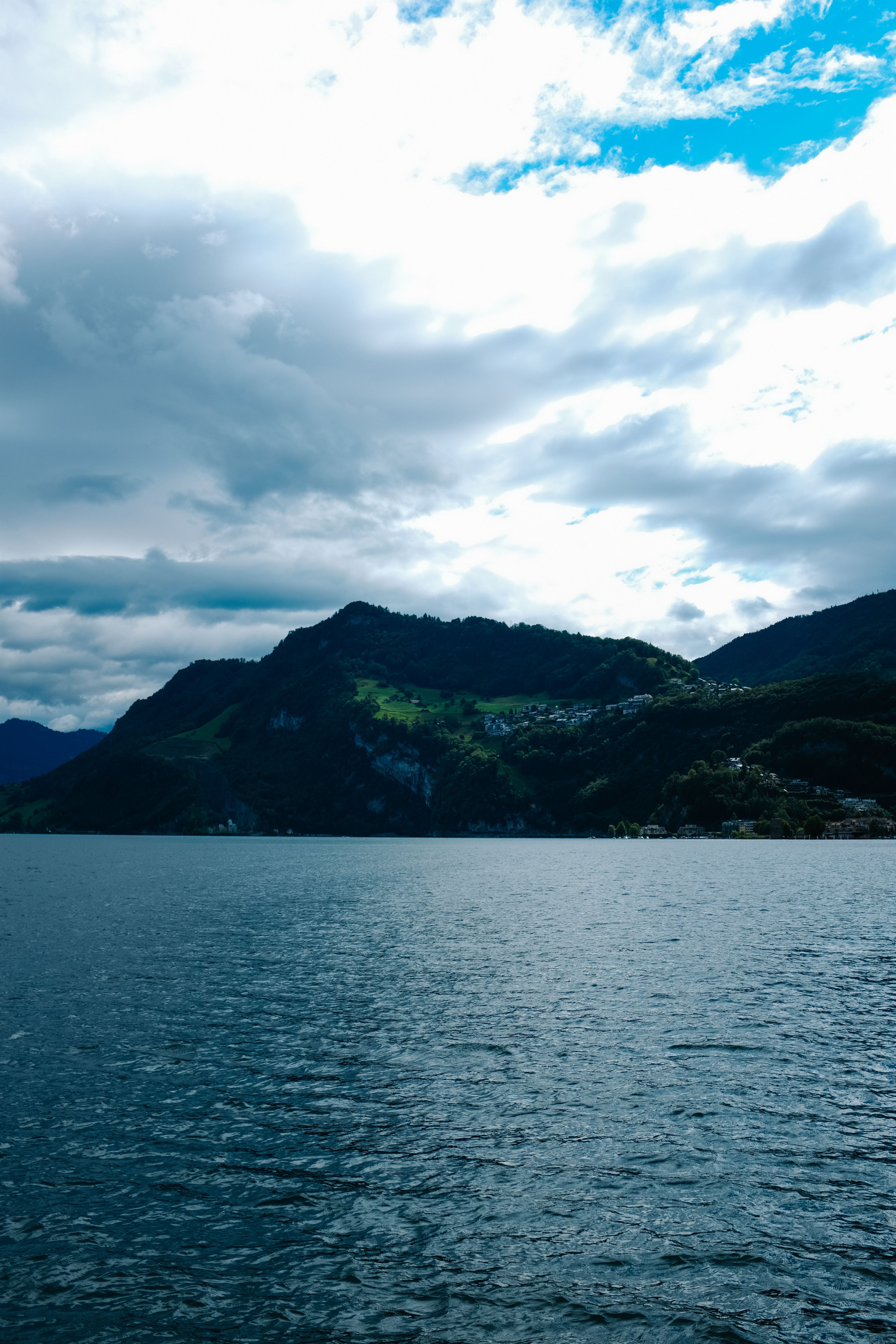 Cloudy Sky over Lake and Mountain · Free Stock Photo
