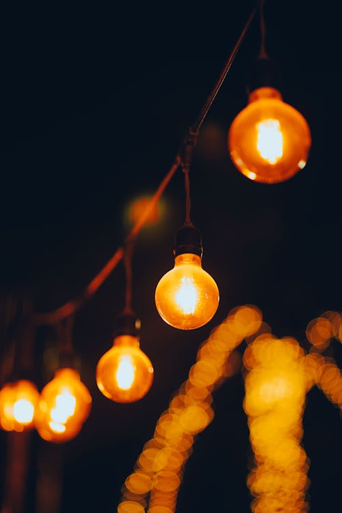 Light Bulbs at Night