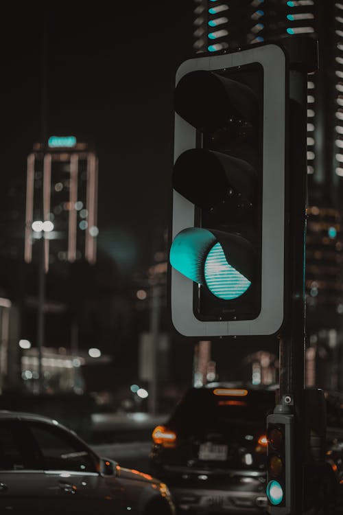 Green Traffic Light at Night