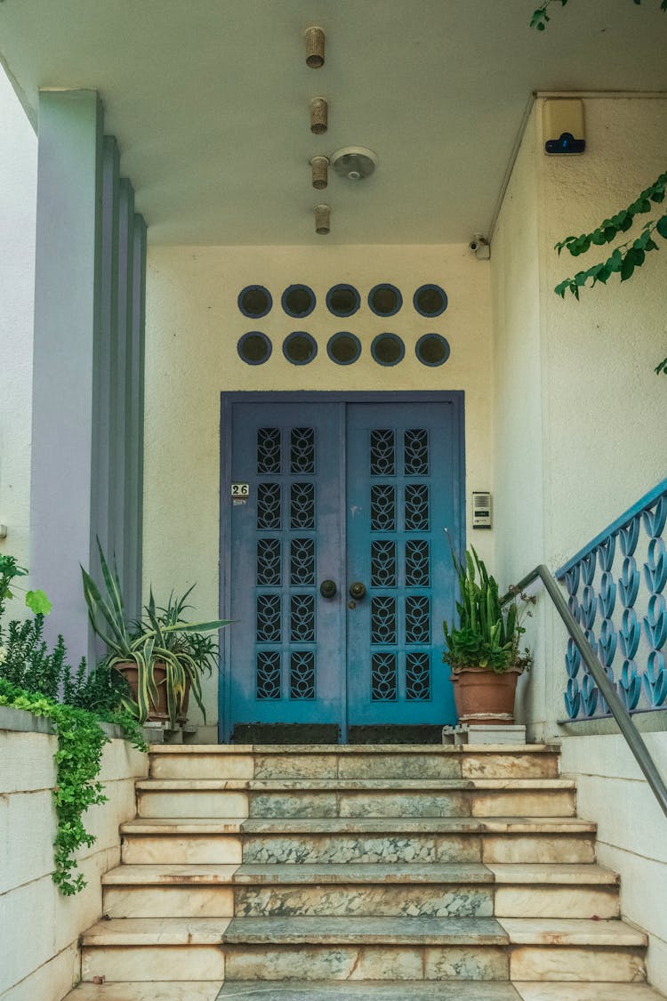 Blue Door In A House