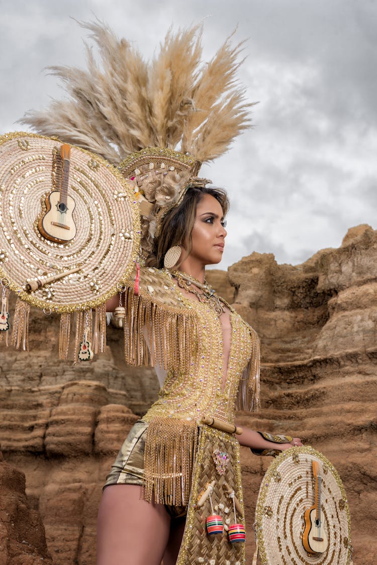 Beautiful Woman In Goddess Costume