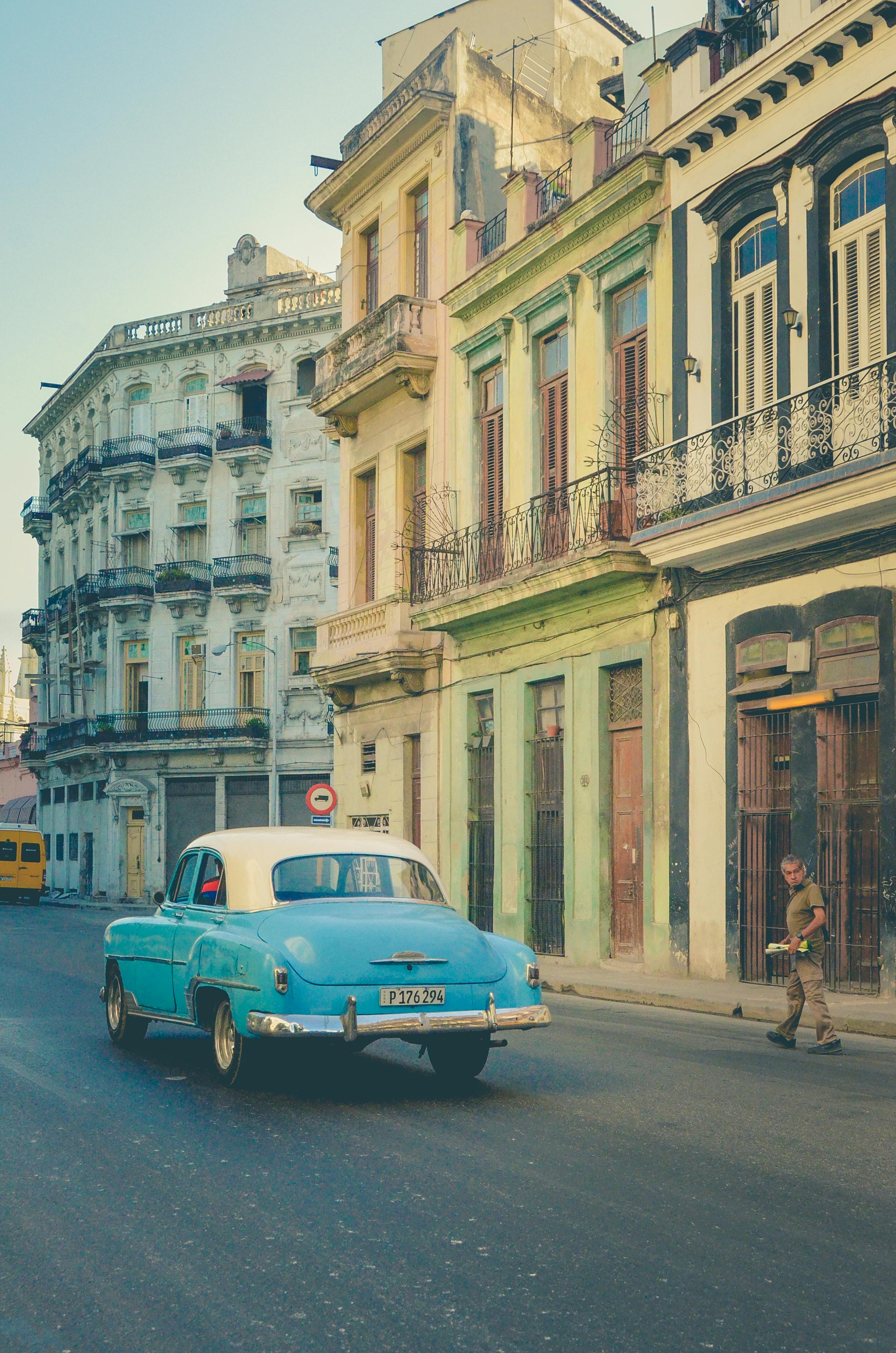 Cuban Flag Havana City Skyline Backdrop