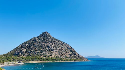 Clear Sky over Hill and Bay on Sea Shore