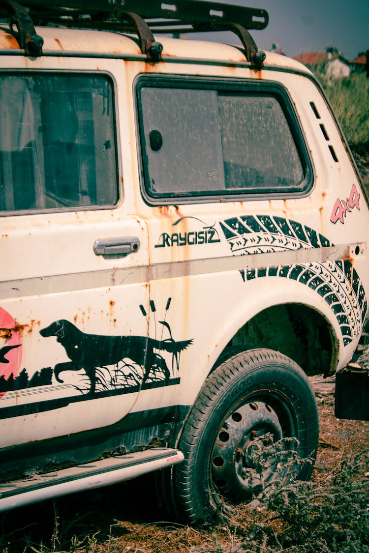 White, Vintage Lada Niva