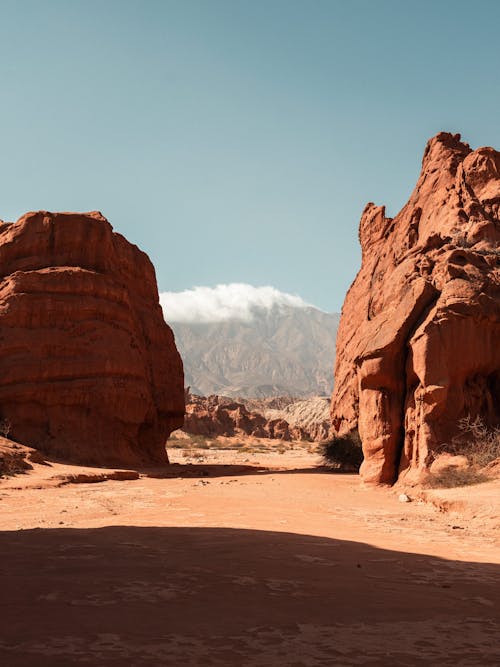 Eroded Large Rocks on Wasteland