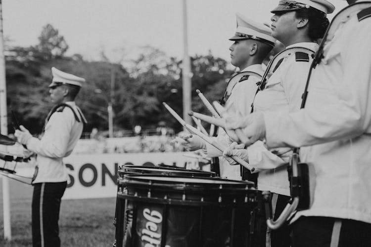 Drummers From Military Band