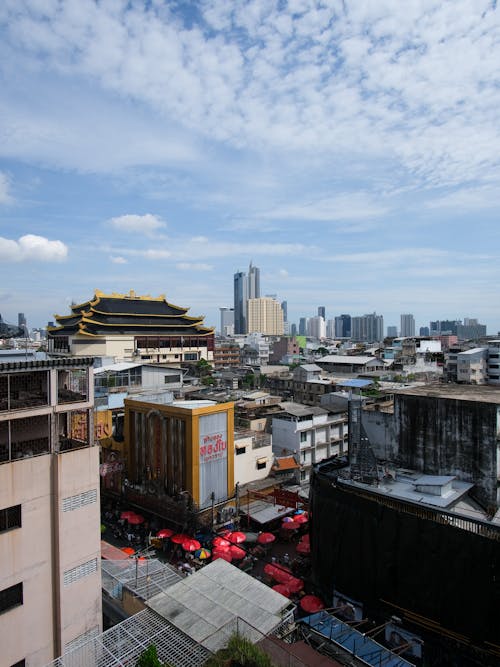 Bangkok, Thailand Cityscape in Birds Eye View