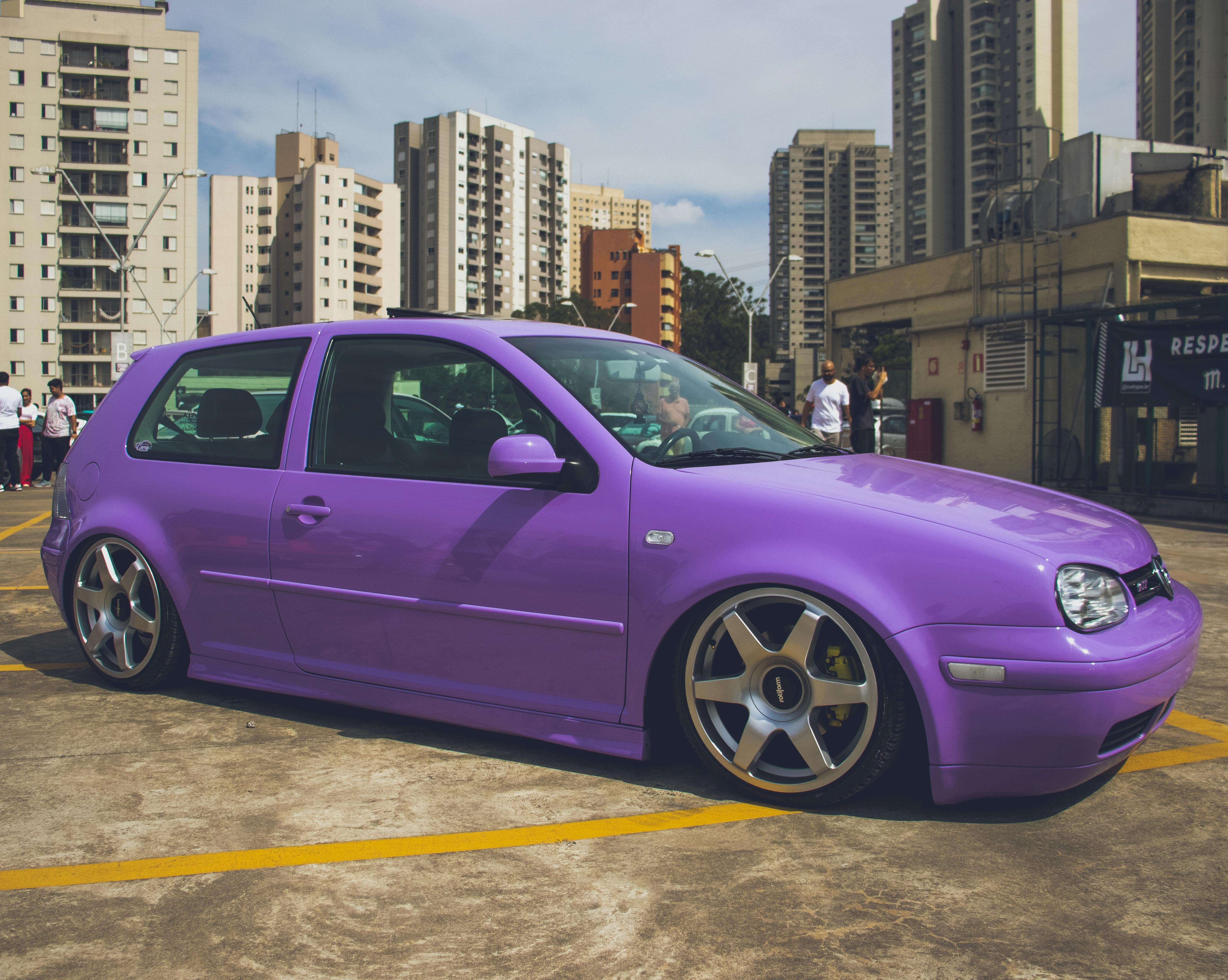 Purple, Tuned Volkswagen Golf · Free Stock Photo