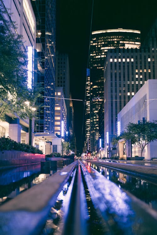Water Alley in Downtown at Night