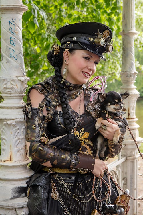 steampunk costume for woman Stock Photo