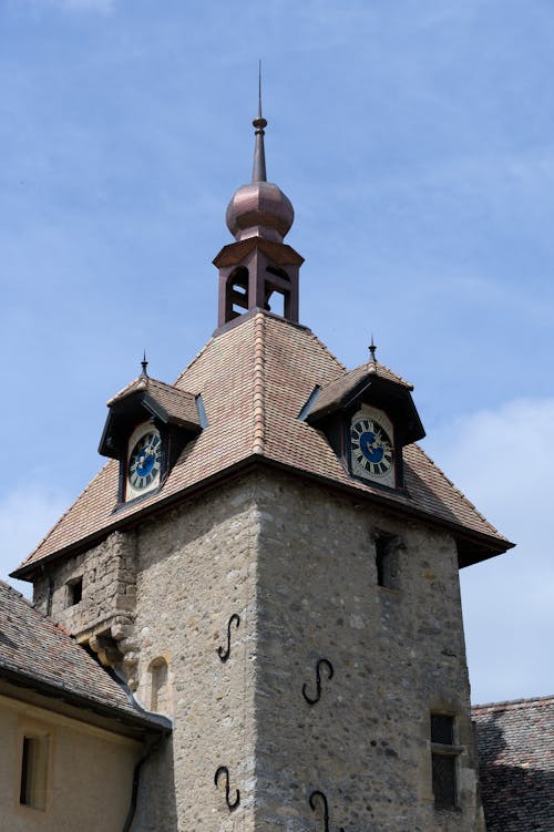 Medieval Tower with Clocks