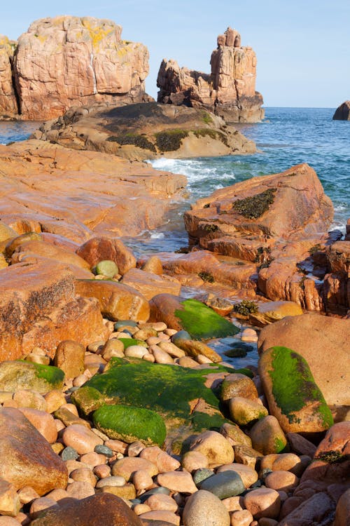 View of a Rocky Shore in France 