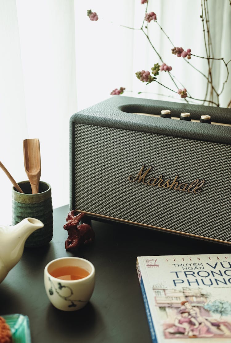 Vintage Radio And Book Near