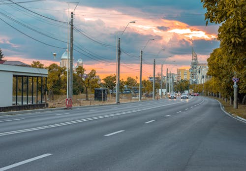 Imagine de stoc gratuită din @în aer liber, apus, autoturisme